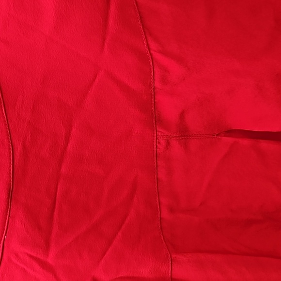 Vintage SPITALNICK 100% red silk size 4 long blouse padded shoulders - Picture 7 of 11